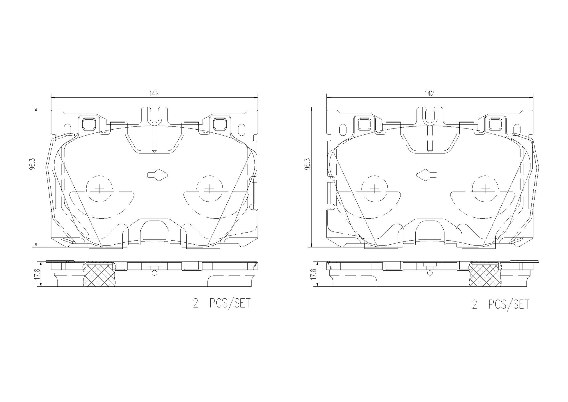 Mercedes Disc Brakes Kit -  Pads Front (Low-Met) (With Sensor) 1695401617 - Brembo 4190092KIT